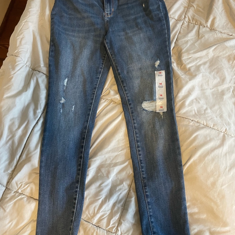 Stylish Blue Distressed Women's Jeans
